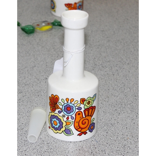 1651 - Colourful retro 1960's Lord Nelson Pottery tableware in the 'Gaytime' pattern, to incl cruet set and... 