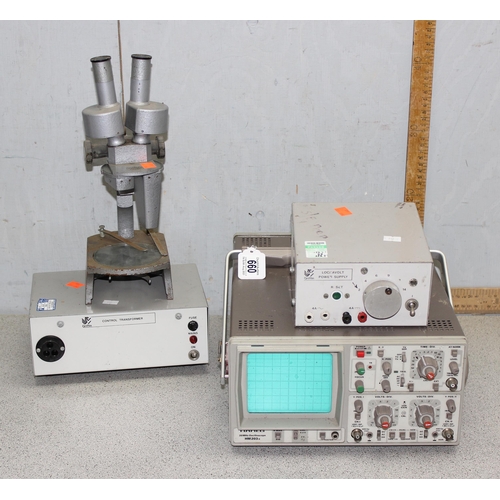 660 - Hameg HM203-6 Oscilloscope, Griffin lockavolt power supply, Griffin control transformer & Charles Pe... 