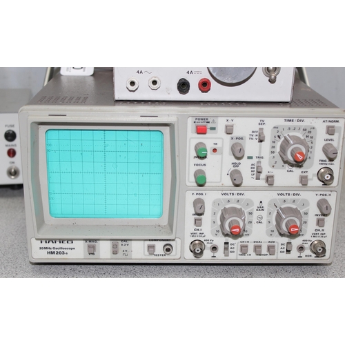 660 - Hameg HM203-6 Oscilloscope, Griffin lockavolt power supply, Griffin control transformer & Charles Pe... 