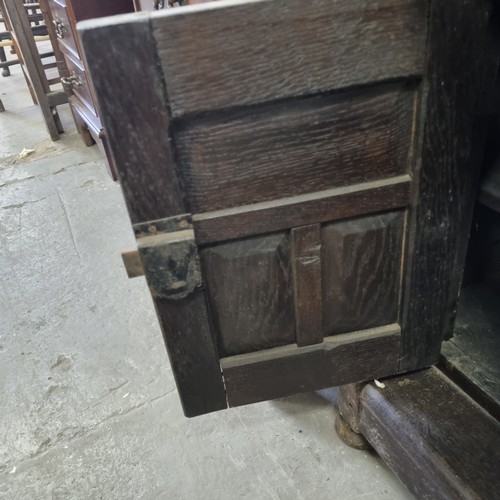 34 - Antique Jacobean style oak court cupboard, likely late 19th century, approx 105cm wide x 58cm x 126c... 