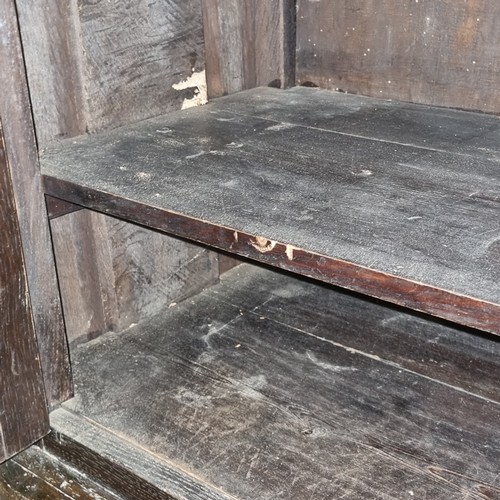 34 - Antique Jacobean style oak court cupboard, likely late 19th century, approx 105cm wide x 58cm x 126c... 