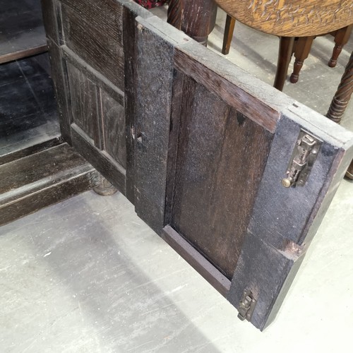 34 - Antique Jacobean style oak court cupboard, likely late 19th century, approx 105cm wide x 58cm x 126c... 