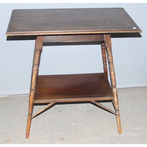 43 - An Edwardian Aesthetic Movement period side table with turned legs, approx 68cm wide x 43cm deep x 6... 