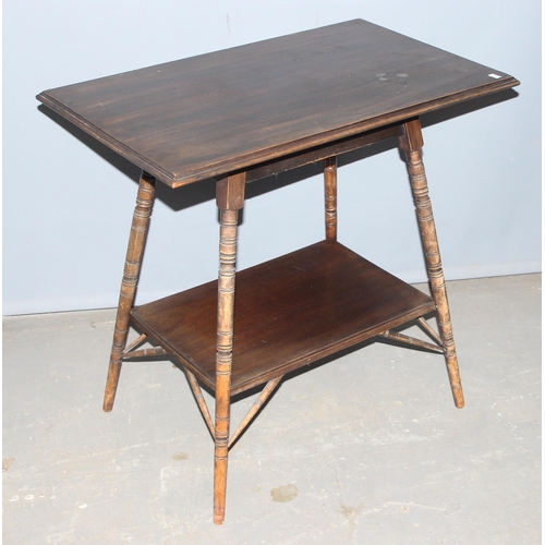 43 - An Edwardian Aesthetic Movement period side table with turned legs, approx 68cm wide x 43cm deep x 6... 