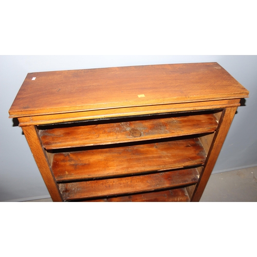 45 - Vintage mahogany bookcase with 3 adjustable shelves, approx 86cm wide x 28cm deep x 102cm tall