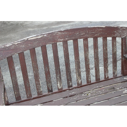 303 - Painted wooden garden bench, approx 130cm wide x 59cm deep x 94cm tall