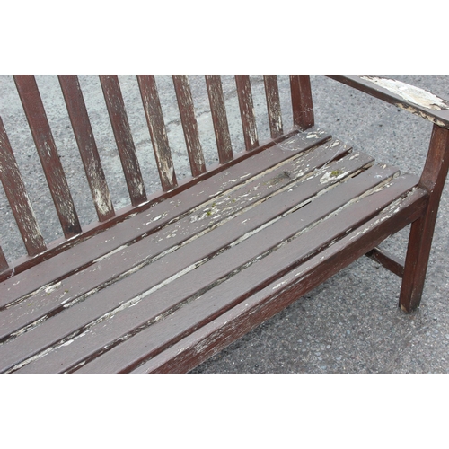 303 - Painted wooden garden bench, approx 130cm wide x 59cm deep x 94cm tall