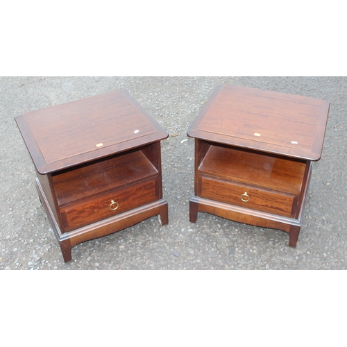 29 - A pair of Retro Stag Minstrel bedside cabinet with single drawers, approx 53cm wide x 47cm deep x 50... 