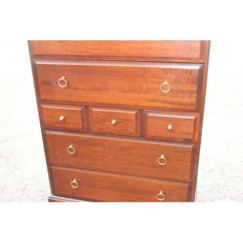 26 - A retro Stag Minstrel 2 over 3 over 2 chest of drawers, approx 82cm wide x 46cm deep x 112cm tall