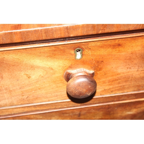 6 - A 19th century 2/3 mahogany chest of drawers with bun handles, approx 106cm wide x 57cm deep x 107cm... 