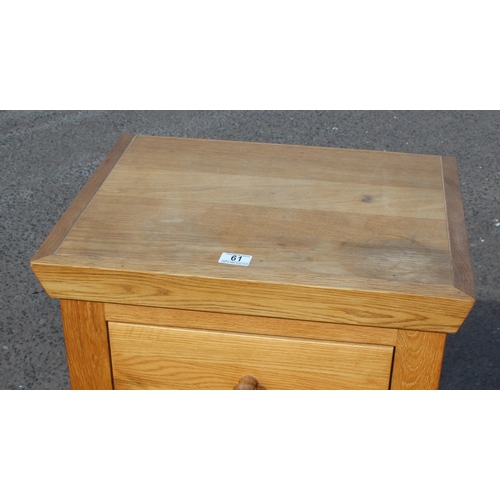 61 - A good quality modern light oak 6 drawer low chest of drawers, approx 54cm wide x 42cm deep x 127cm ... 