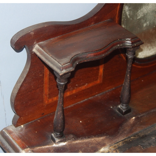 9 - A small antique ladies mahogany writing desk with mirror, for restoration, Sheraton revival c.1900, ... 