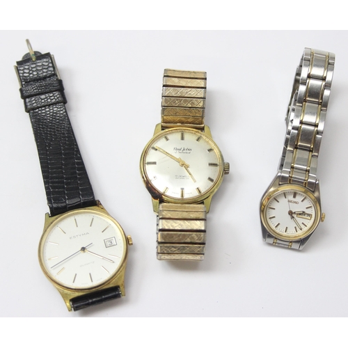 1311 - 3 assorted watches to inc an Estima, Paul Jobin of Switzerland & Seiko 7N83-OAA8