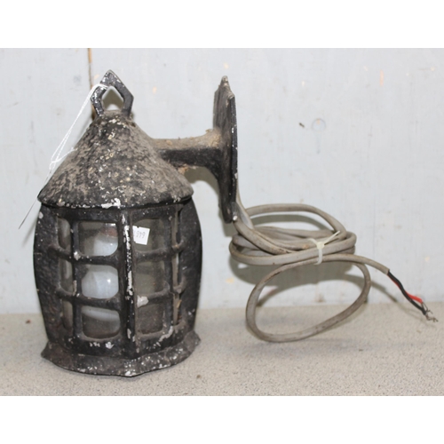 231 - A vintage painted aluminium porch lantern, approx 23cm tall