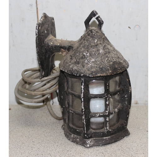 231 - A vintage painted aluminium porch lantern, approx 23cm tall