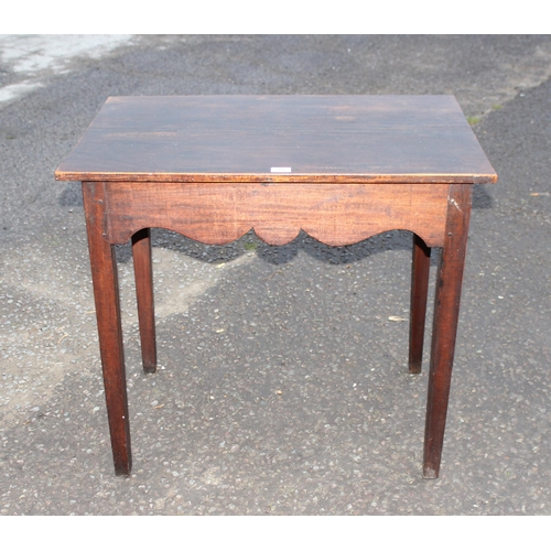 78 - An antique mahogany hall table with shaped rail, approx 86cm wide x 54cm deep x 79cm tall