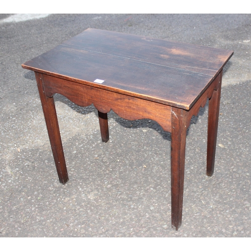 78 - An antique mahogany hall table with shaped rail, approx 86cm wide x 54cm deep x 79cm tall