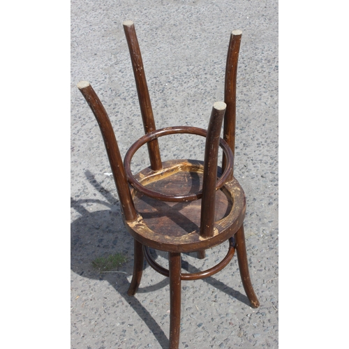 84 - A pair of Thonet style bentwood stools, each approx 33cm in diameter x 48cm tall