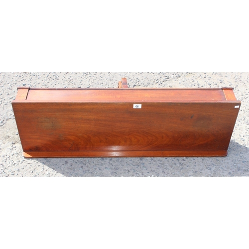 90 - An antique mahogany wall mounted console table with single drawer, approx 110cm wide x 34cm deep