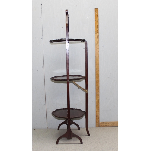 119 - Early 20th century folding cake stand, approx 94cm