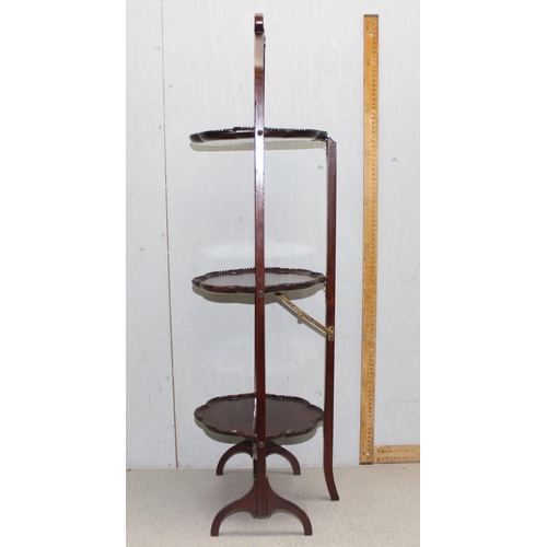 119 - Early 20th century folding cake stand, approx 94cm