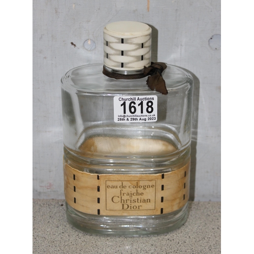 1618 - Large vintage eau de cologne fraiche de Christian Dior cologne bottle (empty - 32 fl oz)