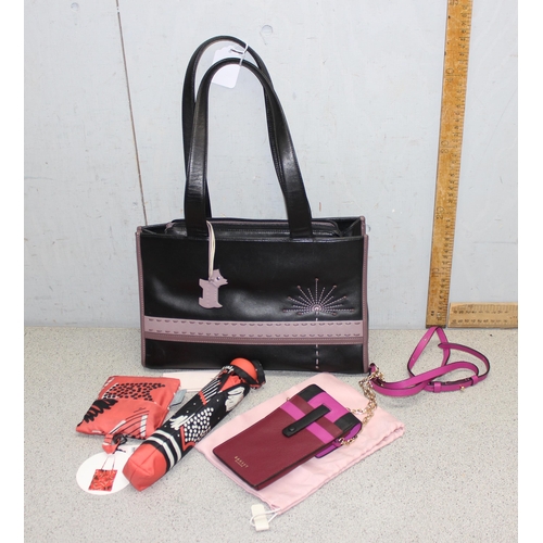 206 - Assorted Radley items to incl handbag and umbrella