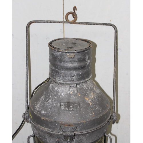 234 - Large ships masthead lamp later converted to electricity, stands approx 50cm high