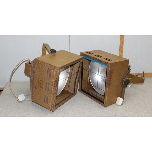 240 - Pair of vintage Major Equipment Co. Ltd 'Baby' theatre floodlights, approx 30cm wide