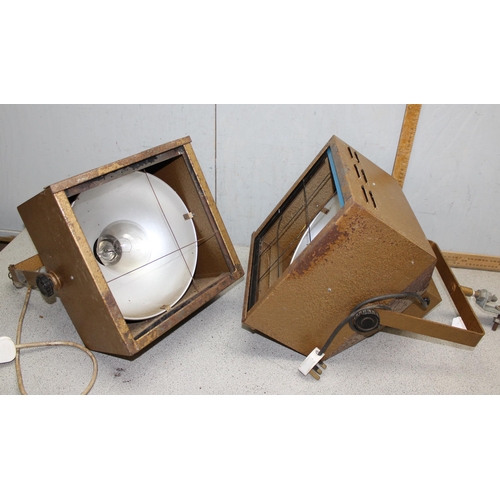 240 - Pair of vintage Major Equipment Co. Ltd 'Baby' theatre floodlights, approx 30cm wide