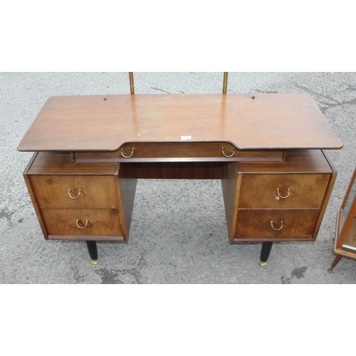 111 - Retro G-Plan dressing table with mirror, approx 124cm wide x 47cm deep x 133cm, a retro mid-century ... 