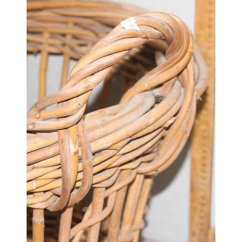 271 - Vintage wicker log basket, approx 57cm wide