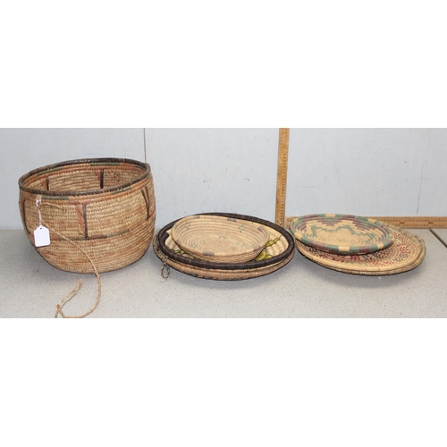 273 - 7 assorted Native American style wicker bowls and baskets