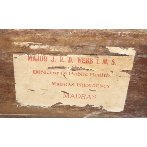 277 - A vintage wooden trunk bearing label for 