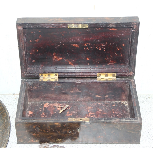 279 - Qty of assorted vintage and antique wooden boxes and other interesting woodenware