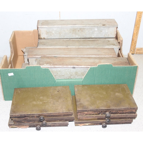 808 - Qty of vintage metal boxes and contents, believed to be British Airways stores