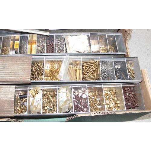 808 - Qty of vintage metal boxes and contents, believed to be British Airways stores