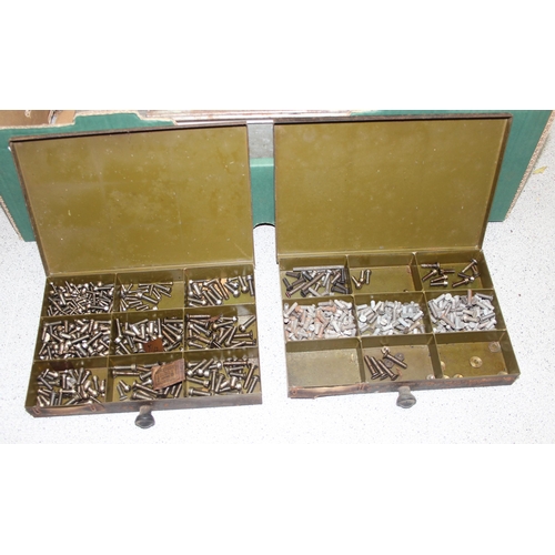 808 - Qty of vintage metal boxes and contents, believed to be British Airways stores