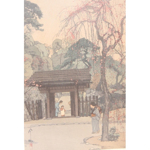 400 - Hiroshi Yoshida (1876-1950), The Plum Gateway with Izuri seal, Japanese Shin-Hanga woodblock print o... 