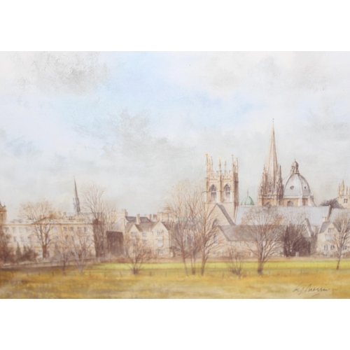 481 - 5 unframed prints of oxford, 4 By KJ Messer and 1 by Valerie Potts approx 26cm x 19cm