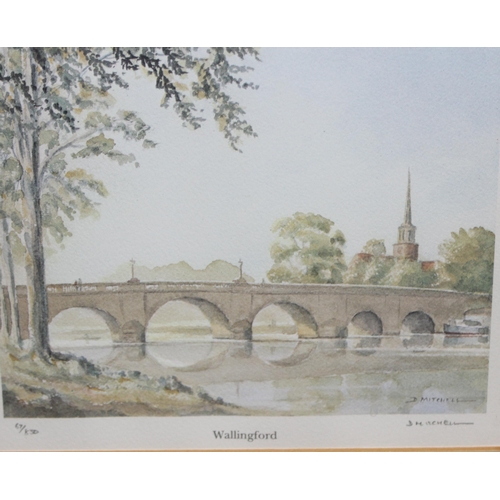 483 - Of local interest, 2 signed prints by D Mitchell to include Wallingford (67/850) and Abingdon (64/85... 