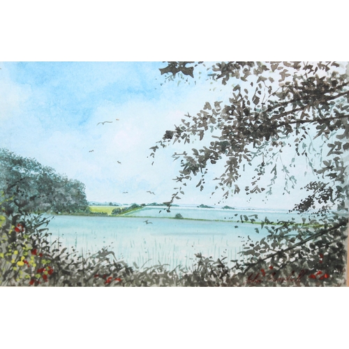 489 - 2 framed and signed watercolours by John Campbell titled verso 'The Distant Clumps' and 'Bramble Hed... 