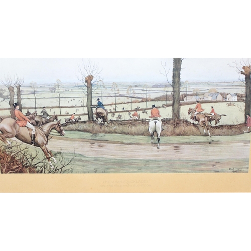 490 - 6 signed and framed prints, 5 by Cecil Alden of hunting scenes and 1 by C E Stewart