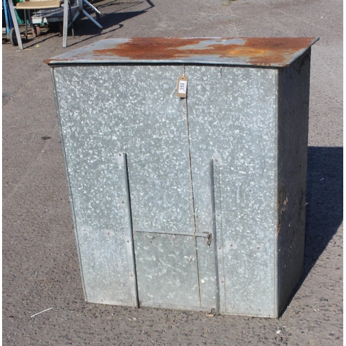 350 - A large vintage galvanised garden storage bin, approx 81cm wide x 58cm deep x 90cm tall