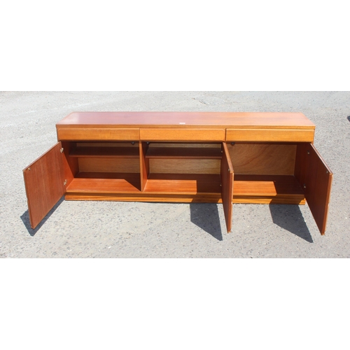 148 - A retro McIntosh sideboard or display cabinet, approx 179cm wide x 42cm deep x 193cm tall