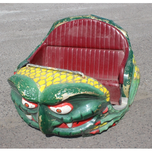 150 - An unusual vintage fairground ride car formed as a demonic owl, the body formed from fibreglass, app... 