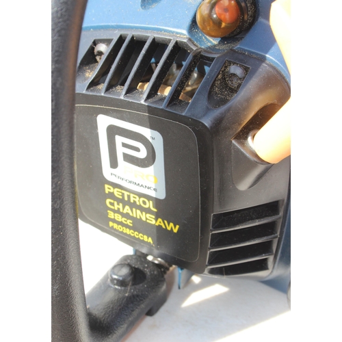 346 - Pro Performance petrol chainsaw in case