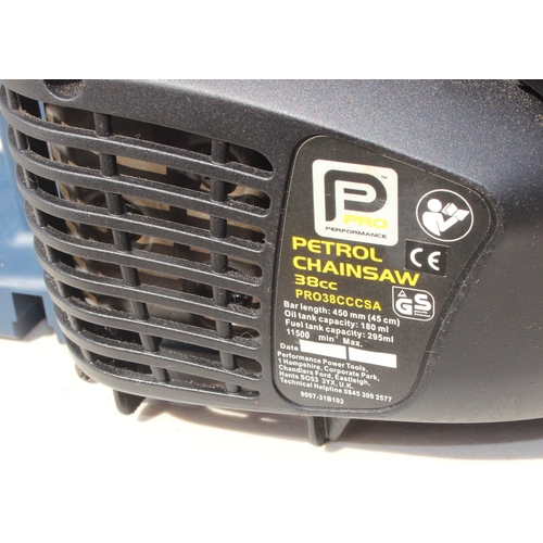 346 - Pro Performance petrol chainsaw in case