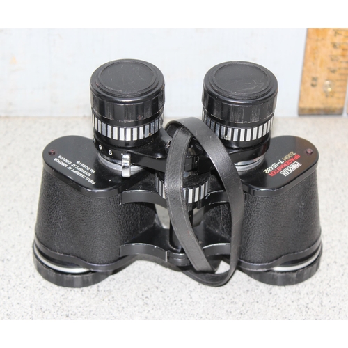 663 - A pair of Prinzlux binoculars and a Nikula scope (2)