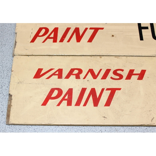 499F - 2 vintage double sided painted wooden advertising signs, 